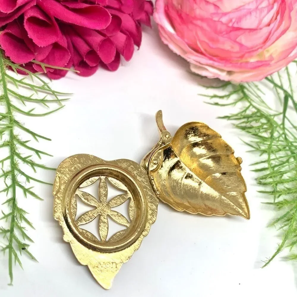VINTAGE⚜️AVON Locket Keepsake Leaf Brooch